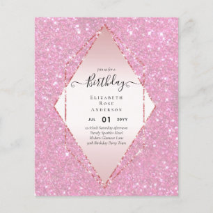 BUDGET Glitter Glam Foil Pretty Girly Any Age Flyer