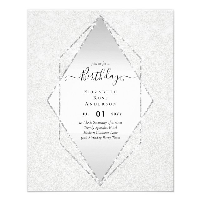 BUDGET Glitter Glam Foil Pretty Girly Any Age Flyer (Front)