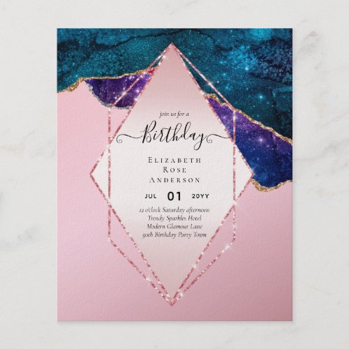 BUDGET Glitter Glam Foil Pretty Girly Any Age Flyer