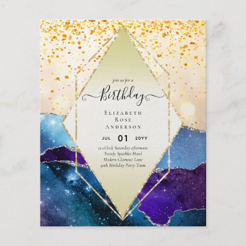 BUDGET Glitter Glam Foil Pretty Girly Any Age Flyer