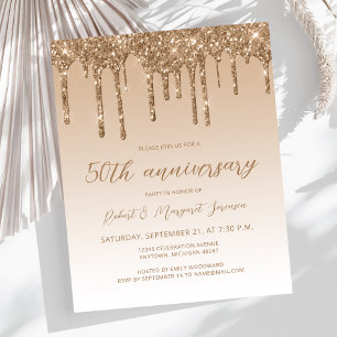 Budget Glitter Gold 50th Anniversary Script