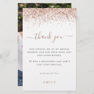 Budget Glitter Photo Bridal Shower Large Thank You