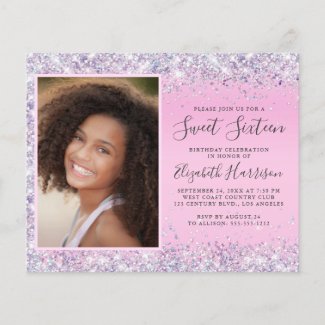 Budget Glitter Photo Sweet 16 Birthday Party