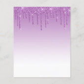 Budget Glitter Purple Bridal Shower Invitation (Back)