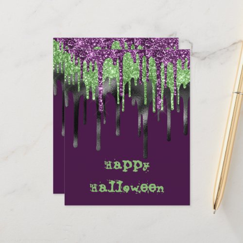 BUDGET Glitter Purple Halloween Classroom Card