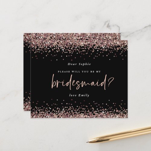Budget Glitter Rose Gold Bridesmaid Request