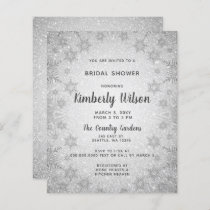 Budget Glitter Snowflakes Bridal Shower Invitation