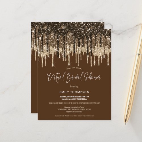 Budget Glitter Virtual Bridal Shower invitation