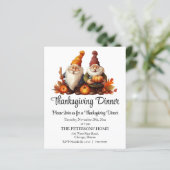 Budget Gnomes and Pumpkins Thanksgiving Invitation (Standing Front)