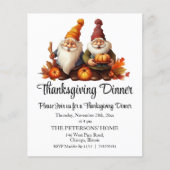 Budget Gnomes and Pumpkins Thanksgiving Invitation (Front)