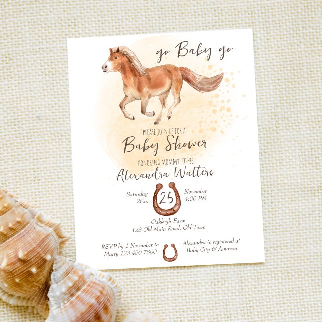 Budget Go baby go running horse foal baby shower (Creator Uploaded)