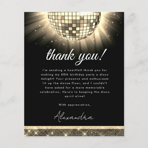 Budget Gold 60th Birthday Party Disco Ball Card