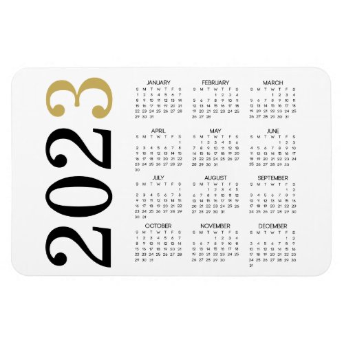 Budget Gold Black 2023 Calendar Magnet