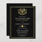 Budget Gold & Black Masquerade Sweet 16 Party (Front/Back)