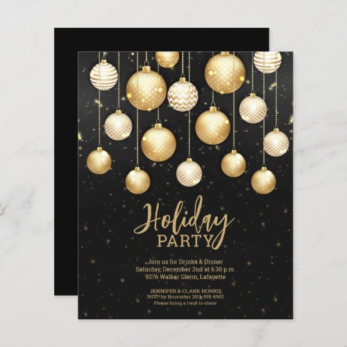 Budget Gold Christmas Tree Ornaments Black Invites