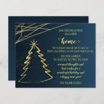 Budget Gold Christmas Tree We've Moved Card