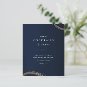 Budget Gold Cocktail Dinner Party Invitation