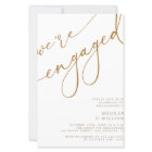 Budget Gold Elegant We're Engaged Engagement Party