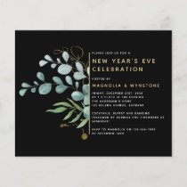 BUDGET Gold Eucalyptus New Years Eve Invite