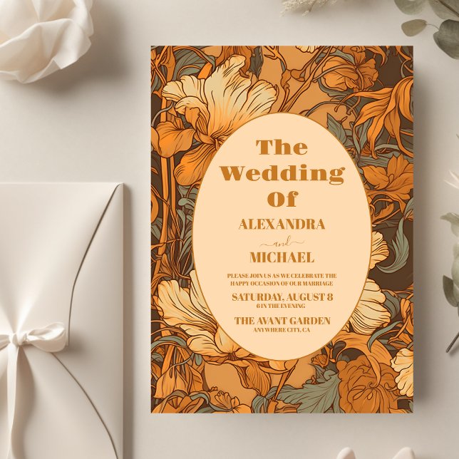 Budget Gold Floral Art Nouveau Wedding Flyer (Creator Uploaded)