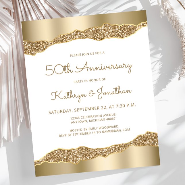 Budget Gold Foil Glitter 50th Anniversary Invite (Creator Uploaded)