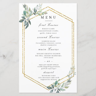 Budget Gold Frame Flyer Rustic Foliage Wedding