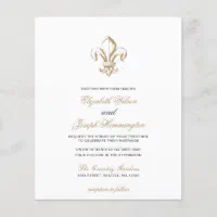 Budget Gold French Fleur de Lis Wedding Invitation | Zazzle