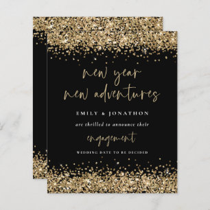 Budget Gold Glitter Black New Year Engagement