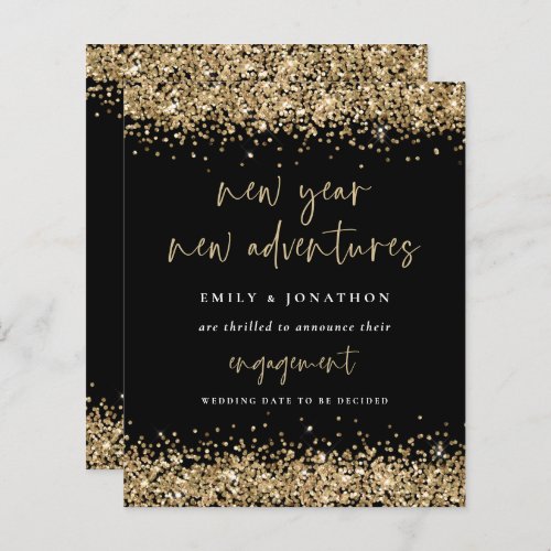 Budget Gold Glitter Black New Year Engagement