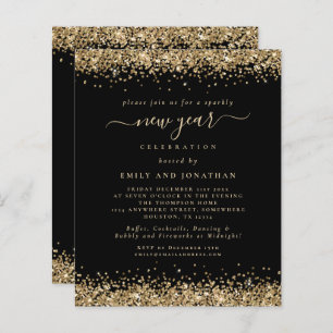 Budget Gold Glitter Black New Years Eve Party