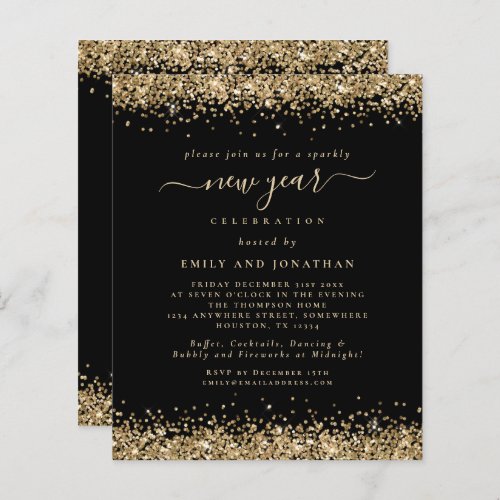 Budget Gold Glitter Black New Years Eve Party