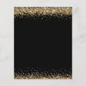 Budget Gold Glitter Black Quinceanera Invitation (Back)