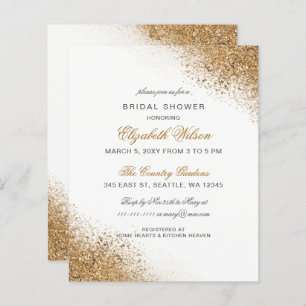 Budget Gold Glitter Bridal Shower Invitation