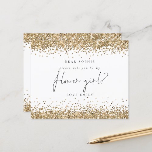 Budget Gold Glitter Flower Girl Request