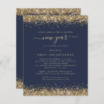 Budget Gold Glitter Navy Blue New Years Eve Party