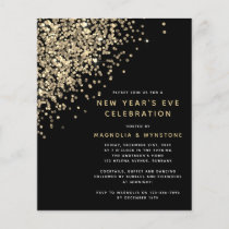 BUDGET Gold Glitter New Years Eve Invitation