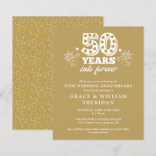 Budget Gold Into Forever 50th Anniversary Invite