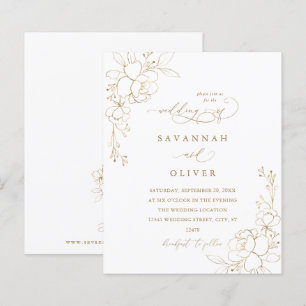 Budget Gold Lined Floral White & Gold Wedding - BK