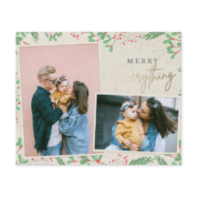 Budget Gold Merry Everything Photo Holiday Card