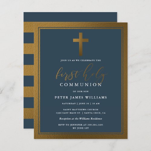 Budget Gold  Navy Blue First Holy Communion