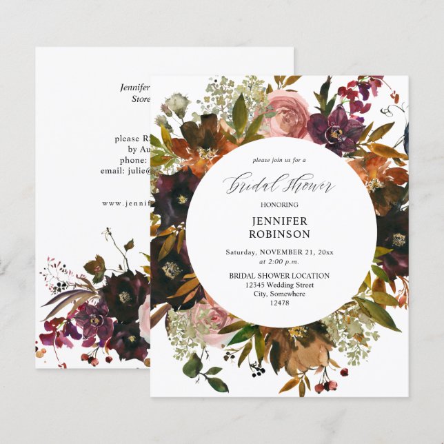 Budget Gold, Purple & Blush Pink Bridal Shower (Front/Back)