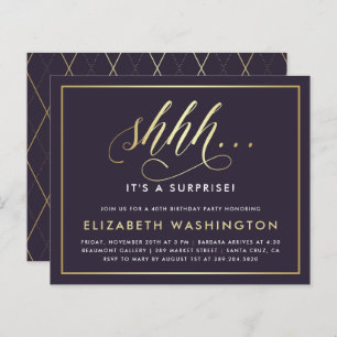 Budget Gold & Purple Surprise Birthday Party