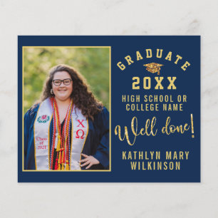 BUDGET Gold Script 4 Photo GRADUATION Invitation Flyer