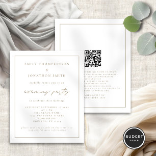 Budget Gold Script Evening Wedding Evening Invite