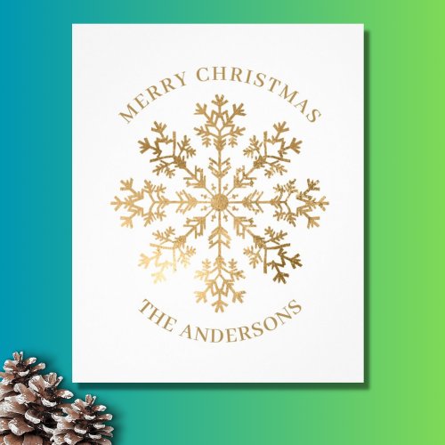 Budget Gold Snowflake Christmas Card  Flyer