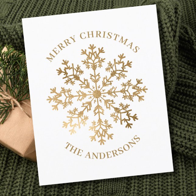 Budget Gold Snowflake Christmas Card  Flyer (Creator Uploaded)