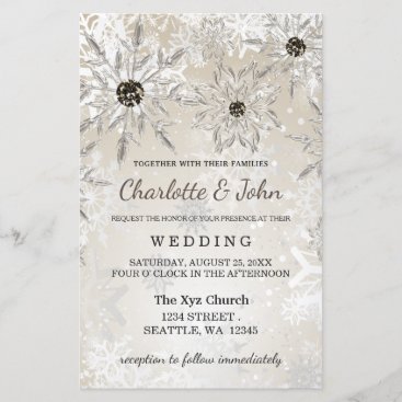 Budget gold snowflakes winter wedding invitation