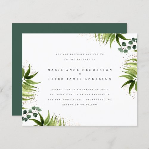 Budget Gold  Tropical Greenery Botanical Wedding