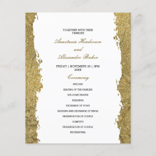 Budget Gold Wedding Program card. Flyer