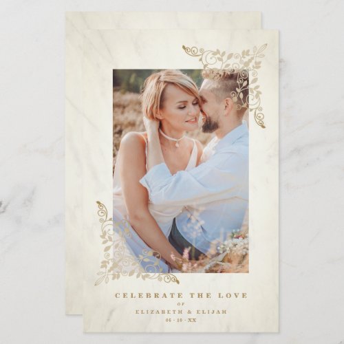 Budget Golden Lace Ornament Flourish Photo Couple 